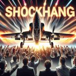 Generate a hyper-realistic, high-definition image of an exciting scene. It showcases the A29 Super Tucano, a popular light attack aircraft, in high demand. Capture the sensation of high-pitched excitement and intense fervor for this product, indicating the enthusiasm for its availability. Also, depict the shocking new deals related to the aircraft being revealed, which significantly contributes to the enthusiasm and demand. Emphasize dramatic lighting and vibrant colors to amplify the sense of urgency and thrilling atmosphere.