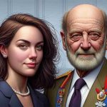 High-definition, realistic photo interpretation of a year filled with trials and triumphs for a respected public male figure and his female partner. She has brown hair and he is balding. Together, they exemplify royal resilience.