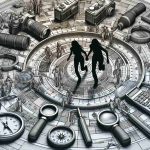 Detailed, high-definition image representing the concept of a pressing situation revolving around a search for two missing sisters in an undisclosed location. The scene includes various elements that symbolically denote anxiety, urgency, and societal concern. Please do not create an image that devalues or misrepresents such serious situations.