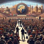 Generate a realistic, high-definition image depicting a major conference on Mediterranean migration. The scene should express anticipation and excitement. Consider including elements like a convention center filled with a diverse crowd of activists, policy experts, and researchers from various descents such as Caucasian, Hispanic, Black, Middle-Eastern, and South Asian. You might also include visual representations of the Mediterranean region, brochures or signboards advertising the conference, and audience members engaged in lively discussions.
