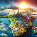 A high-definition, realistic depiction of Africa undergoing transformative changes in the year 2024. Showcase signs of progress and growth, such as the construction of modern infrastructure, the emergence of renewable energy technologies, increased agricultural productivity, and advancements in health services. Let the vibrant sun rise in the backdrop symbolize the dawn of a new era in Africa.